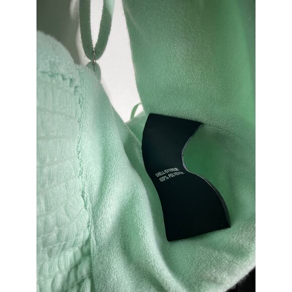 NEW Seven for all Mankind Terry Cloth Cropped Tank Top Size Medium Green - Picture 3 of 7